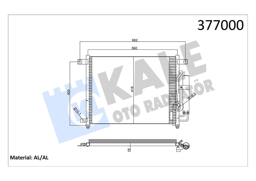 KLİMA KONDENSERİ CHEVROLET AVEO-KALOS 1.4İ 16V 02 AL/AL 560X457.5X18