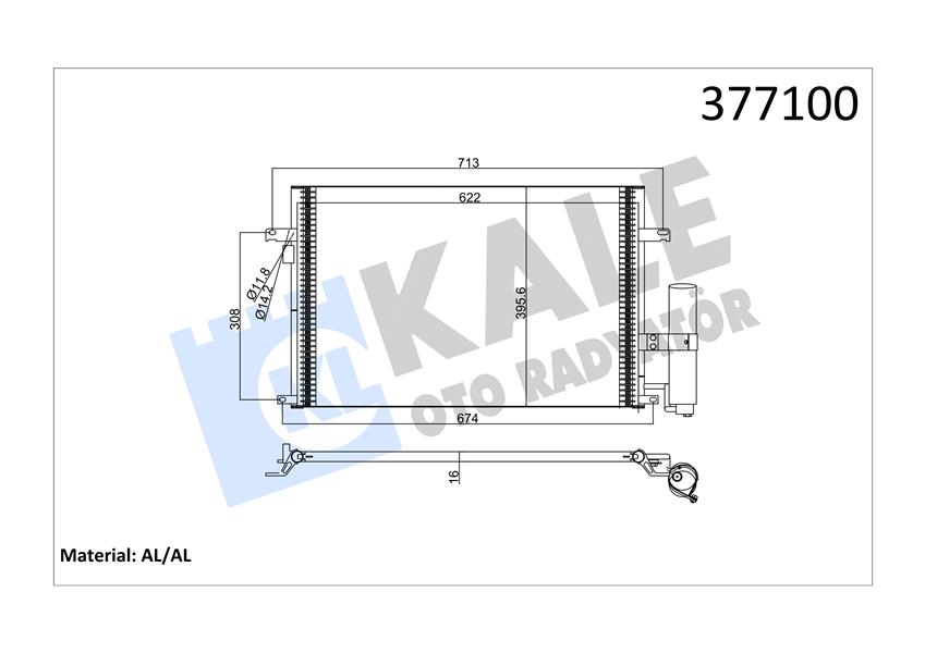 KLİMA KONDENSERİ CHEVROLET/DAEWOO LACETTI-NUBIRA AL/AL 622X407X16