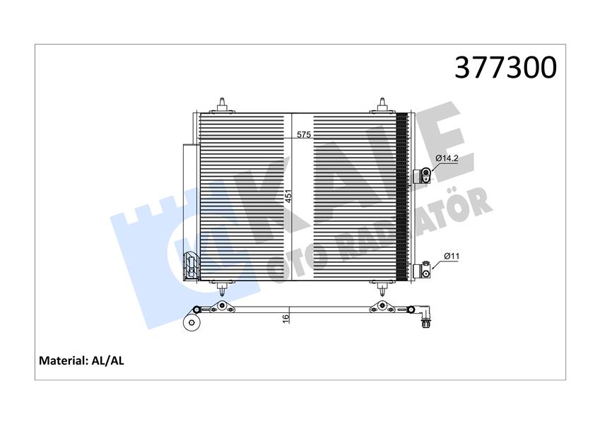 KLİMA KONDENSERİ C8-ULYSSE-EXPERT AL/AL 560X450X16