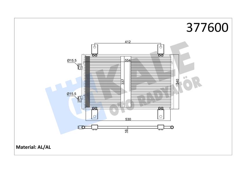 KLİMA KONDENSERİ JUMPER-DUCATO-BOXER AL/AL 537X340X16