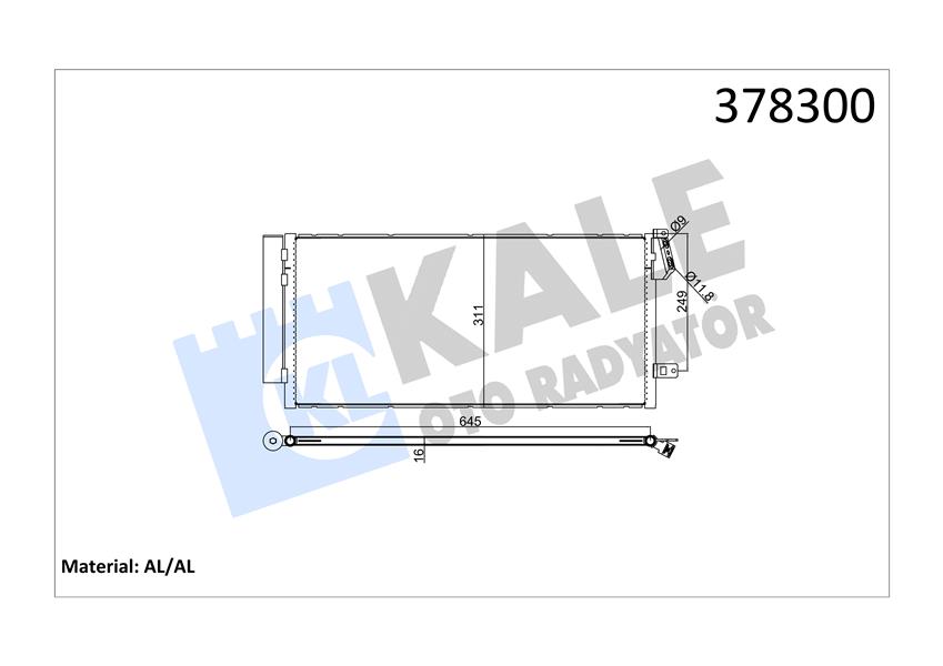 KLİMA KONDENSERİ COMBO 12 DOBLO 10 1.3 DMTJ-1.6 DMTJ-2.0 DMTJ 669X293X16