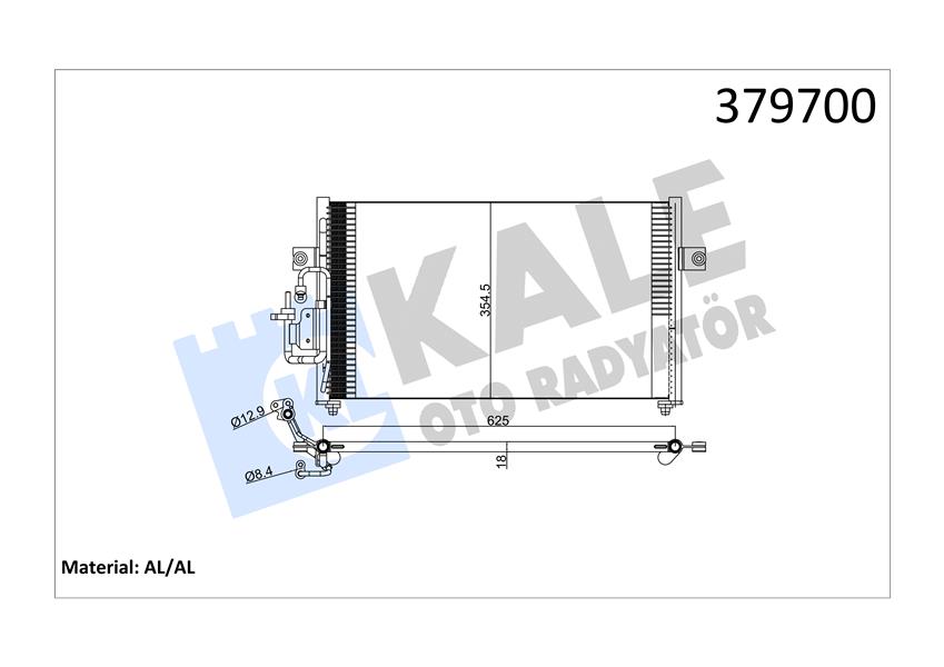 KLİMA KONDENSERİ HYUNDAI COUPE-LANTRA II AL/AL 605X350X22