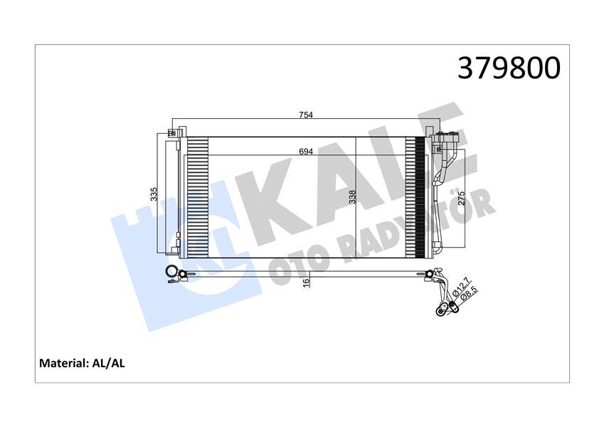KLİMA KONDENSERİ HYUNDAI SONATA V-MAGENTIS AL/AL 693X341X16