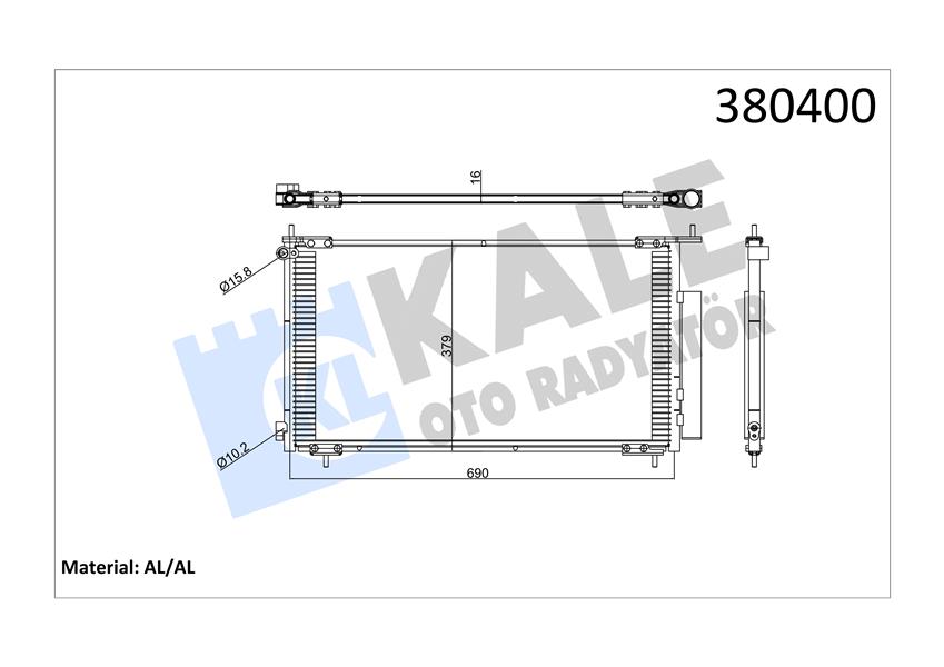 KLİMA KONDENSERİ CRV II-III AL/AL 690X379X16