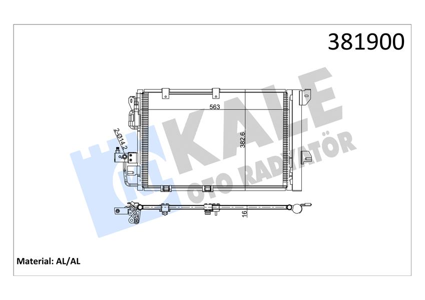 KLİMA RADYATÖRÜ KONDENSERİ ASTRA G-ZAFIRA 1.2 16V-1.4 16V-1.6 16V-1.8-2.0 16V AL/AL 573X383X16