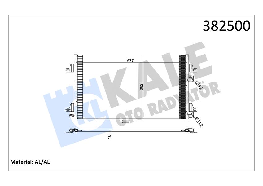 KLİMA KONDENSERİ LGN II 01 1.6 16V-1.8 16V-2.0 16V-1.9DCI AL/AL 700X391X16