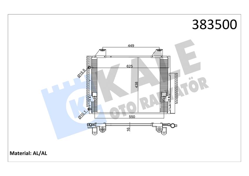 KLİMA KONDENSERİ TOYOTA HILUX III AL/AL 274X439X16