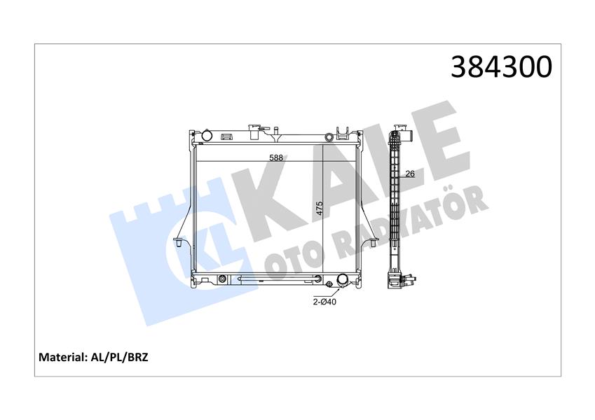 RADYATÖR FORD DMAX AUTOMATIC AL-PL-BRZ 473X588X26