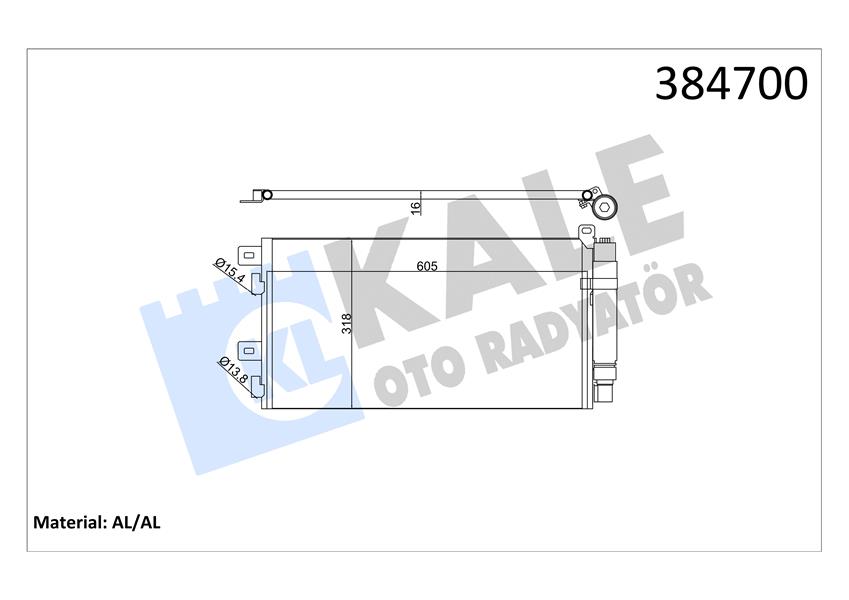 KLİMA KONDENSERİ MINI AL-AL 605X318X16