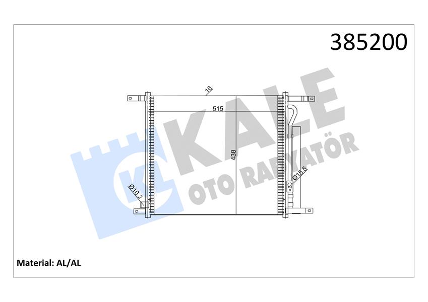 KLİMA RADYATÖRÜ KONDENSER CHEVROLET AVEO AL/AL 515X428X16