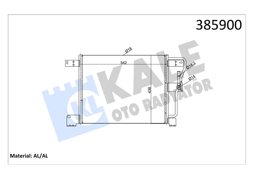 KLİMA KONDENSERİ JEEP AL-AL 540X428X16