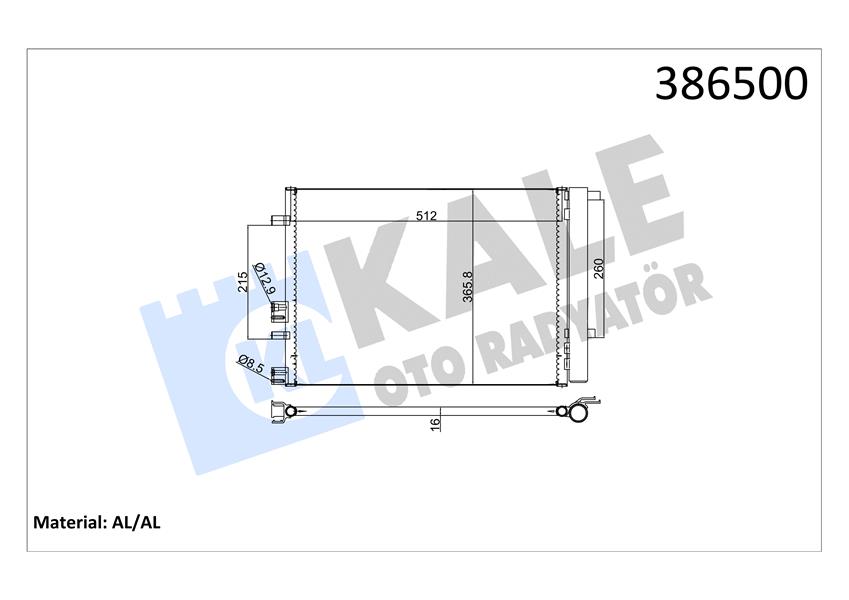 KLİMA KONDENSERİ HYUNDAI İ20 AL/AL 359X328X16