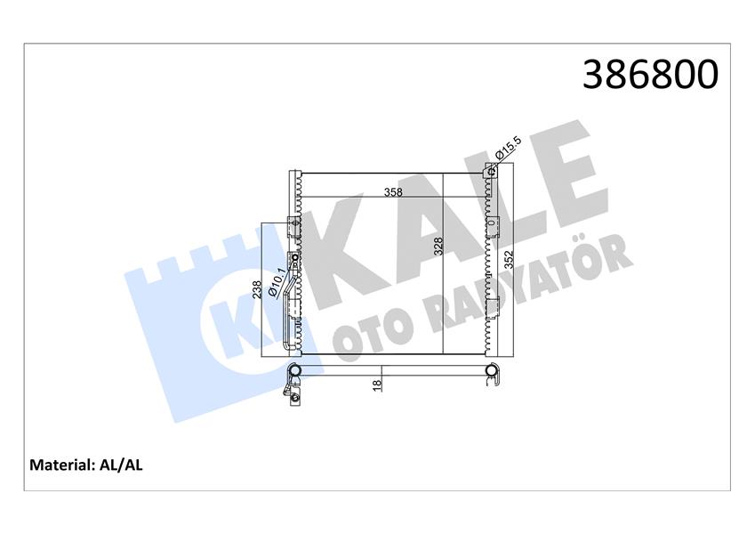 KLİMA KONDENSERİ CIVIC V-VI-CRX III AL/AL 359X328X16