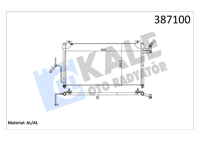KLİMA KONDENSERİ MAZDA 323 F VI-323 S VI AL-AL 625X338X16
