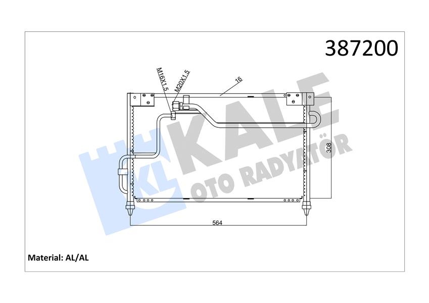KLİMA KONDENSERİ MAZDA 626 IV AL-AL 564X308X16