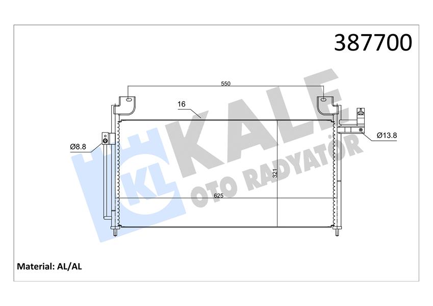 KLİMA KONDENSERİ MAZDA 323S VI AL-AL 625X288X18