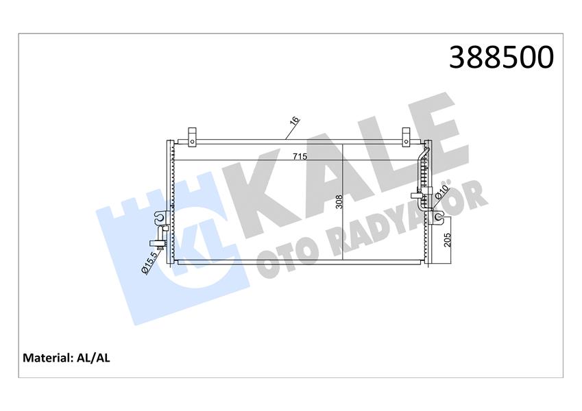 KLİMA KONDENSERİ NISSAN PRIMERA AL/AL 711X308X16