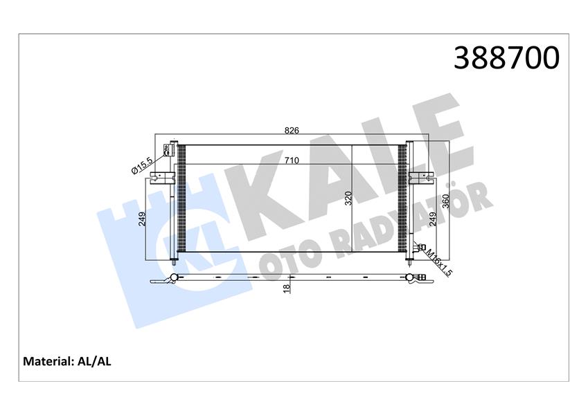 KLİMA KONDENSERİ NISSAN PICKUP 2.4İ-2.5D 98 AL/AL 710X328X20