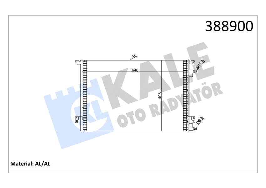 KLİMA KONDENSERİ VECTRA C-SIGNUM-FIAT CROMA AL/AL 640X408X16