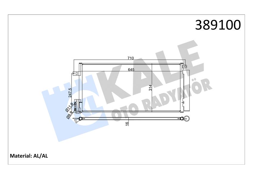 KLIMA RADYATORU OPEL CORSA D-COMBO 06 FIAT GRANDE PUNTO-BRAVO II-LINEA 1.3-1.7 CDTI-MTJ 1.6T AL/AL 625X295X16