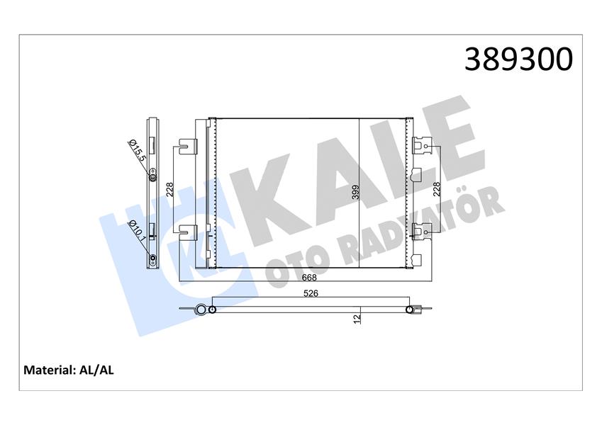 KLİMA KONDENSERİ DUSTER 10 SANDERO 08 LOGAN 10 1.2 16V-1.4-1.6-1.5DCI 513X396X12