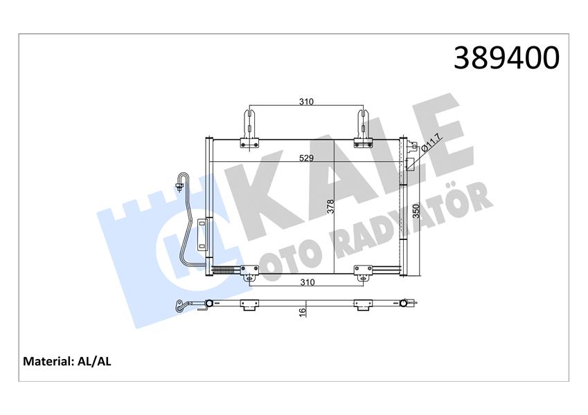 KLİMA KONDENSERİ KNG 01 1.9DTI AL/AL 528X348X16