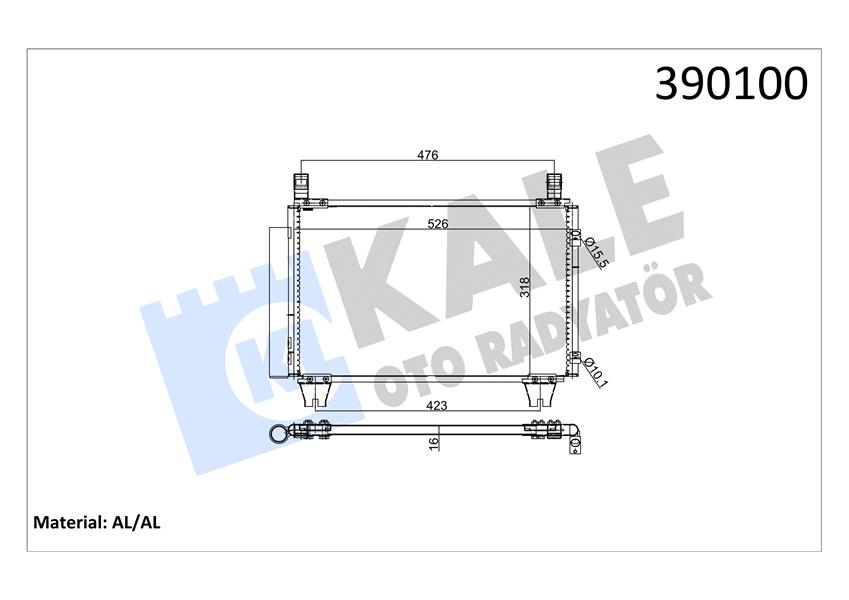 KLİMA KONDENSERİ YARIS AL/AL 524X318X16