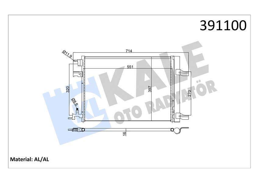 KLİMA KONDENSERİ RADYATÖRÜ ASTRA J-ZAFIRA C-CRUZE 1.3-1.4-1.6-1.7-1.8