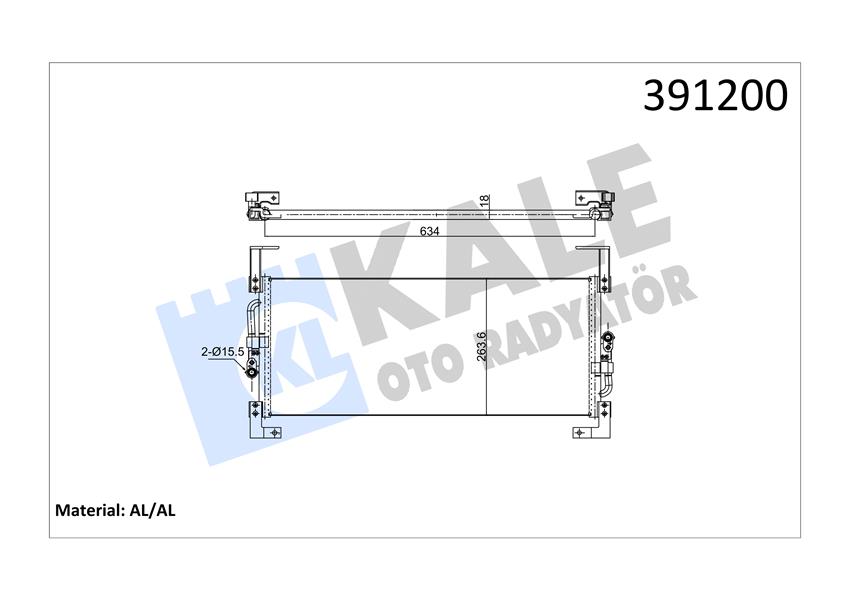 KLİMA KONDENSERİ CHRYSLER NEON AL-AL 695X280X18