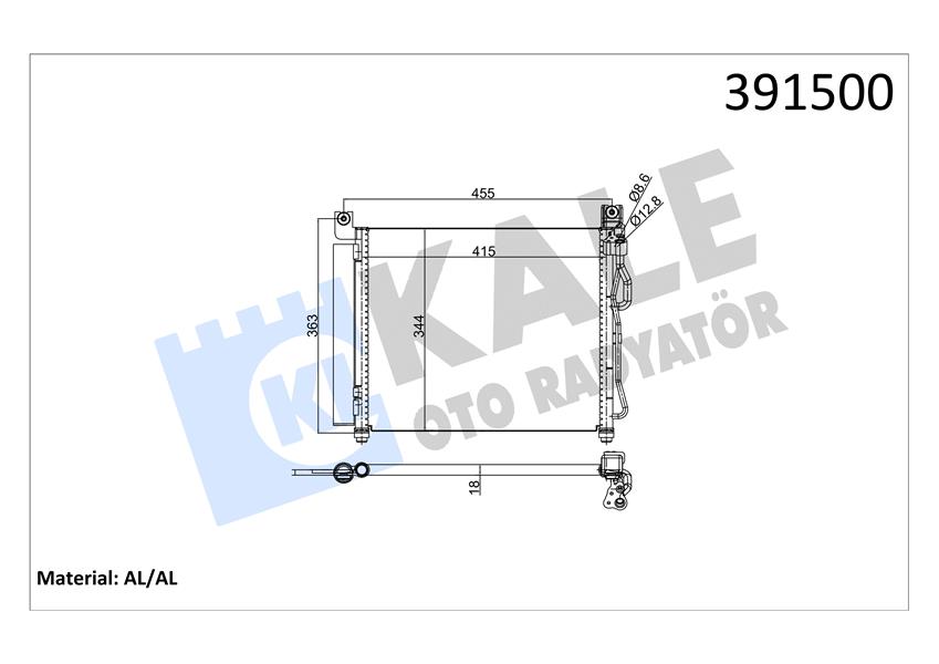 KLİMA KONDENSERİ KIA PICANTO 1.0-1.1-1.1 CRDİ AL/AL 437X348X18
