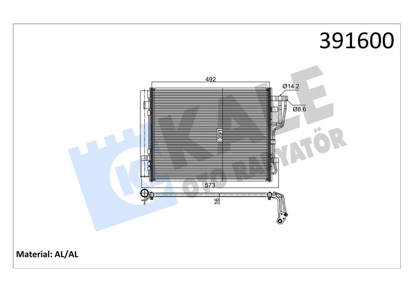 KLİMA KONDENSERİ HYUNDAI İ30-İ30 CW-KIA CEED-CEED SW-PRO CEED AL/AL 512X391X16