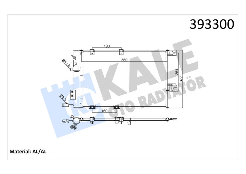 KLİMA KONDENSERİ ASTRA G-ZAFIRA 1.2 16V-1.4 16V-1.6 16V-1.8 16V-2.0 16V AL/AL 580X378X16