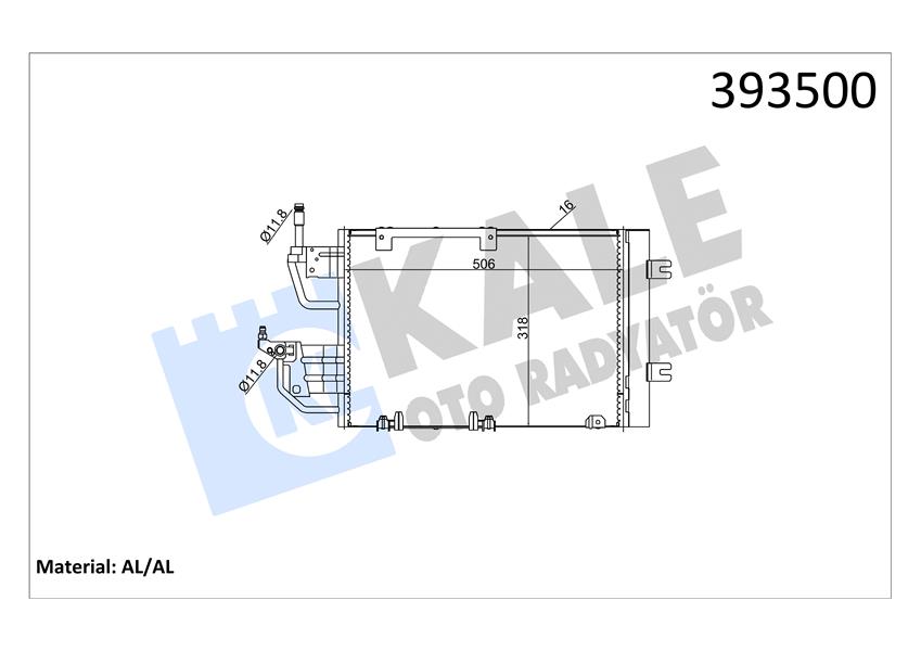 KLİMA KONDENSERİ ASTRA H CDTI-ZAFIRA B CDTI AL/AL 530X320X12