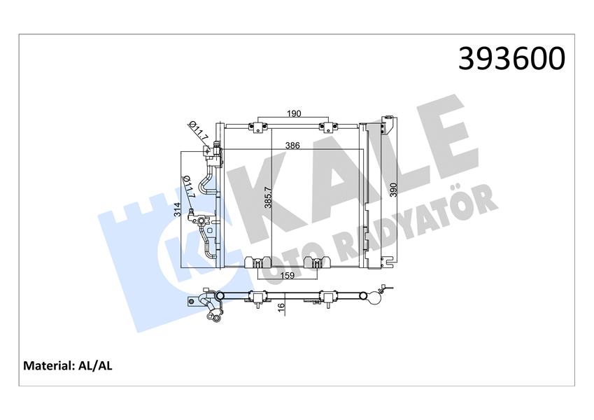 KLİMA RADYATÖRÜ KONDENSERİ OPEL ASTRA H 04 10 ZAFIRA B 05 15 1.3-1.7-1.9 CDTI-DT-DTH-DTL AL/AL 405X385X18