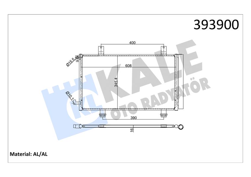 KLİMA KONDENSERİ FIAT SEDICI-SUZUKI SX4 GY AL-AL 629X360X16