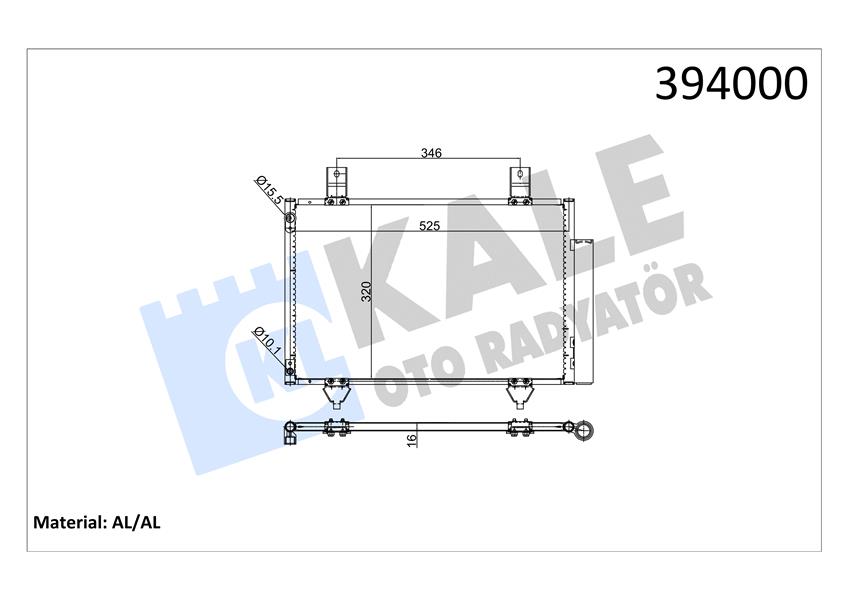 KLİMA KONDENSERİ SUZUKI SWIFT III-IV AL/AL 542X342X16