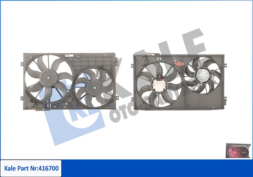 FAN MOTORU DAVLUMBAZLI KOMPLE CADDY 04 GOLF V 1.4 FSI-TSI-1.6 FSI 03-08 150W-295MM