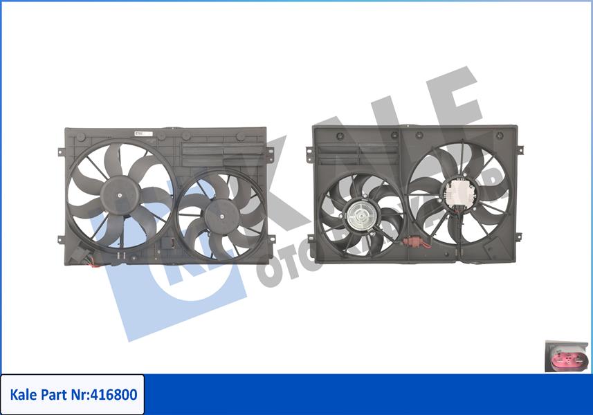 FAN MOTORU DAVLUMBAZLI KOMPLE CADDY 3-GOLF 5-6-JETTA 3-4-PASSAT-SCIROCCO-TOURAN 300-200W-360-295MM
