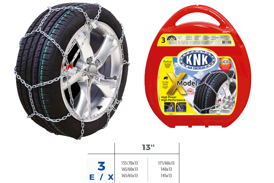 PATİNAJ ZİNCİRİ TAKMATİK ÇAPRAZ 13 JANT ZİNCİR EBATLARI İÇİN RESİME BAKINIZ