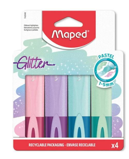 MAPED FOSFORLU KALEMLER GLITTER PASTEL 4LÜ