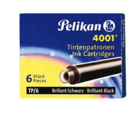 PELIKAN 4001 DOLMAKALEM KARTUŞU KÜÇÜK SIYAH 6 LI