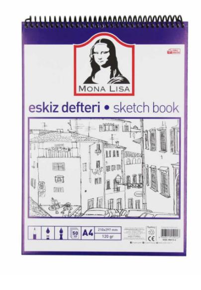 MONALISA ESKIZ DEFTERI A4 120 G 50 YP TELLI